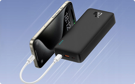 BASEUS POWER BANK Z SZYBKIM ŁADOWANIEM 20000MAH 20W USB-C USB-A Z KABLEM