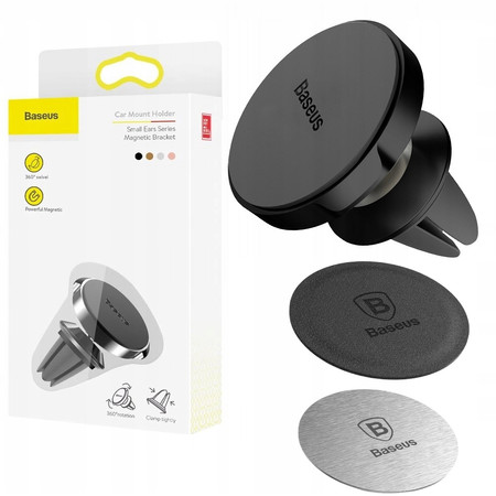 UCHWYT BASEUS DO KRATKI NAWIEWU DO AUTA NA KRATKE MAGNETYCZNY + BLASZKI