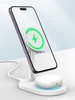 STOJAK Z ŁADOWARKA BEZPRZEWODOWA QI DO IPHONE 15 14 13 12 / SŁUCHAWEK RECCI