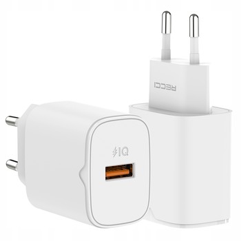 SZYBKA ŁADOWARKA SIECIOWA USB DO TELEFONU ZASILACZ 18W QC3.0 3A RECCI