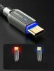 PODŚWIETLANY KABEL LIGHTNING USB-C 20W 1M W OPLOCIE MOCNY LED RECCI