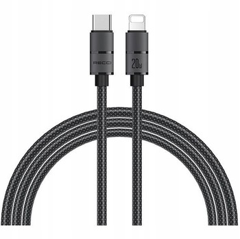 MOCNY KABEL LIGHTNING USB-C - 1,2m w oplocie SZYBKIE ŁADOWANIE 20W QC RECCI