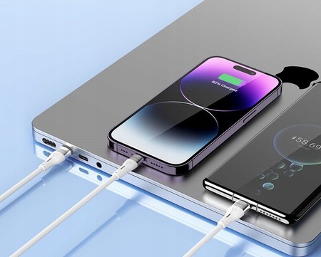 SZYBKI KABEL LIGHTNING USB 2.4A WZMACNIANY 1M ALUMINIOWE KOŃCÓWKI RECCI