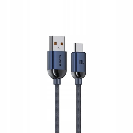 PRZEWÓD KABEL USB-C - USB 1,2M SZYBKIE ŁADOWANIE OPLOT 100W QC 4.0 PD RECCI