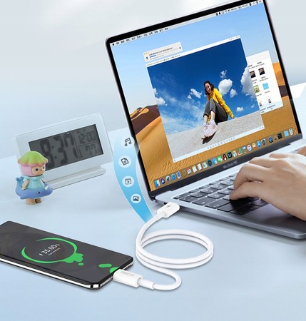SZYBKI MOCNY KABEL USB-C TYP C PRZEWÓD PD 65W RECCI