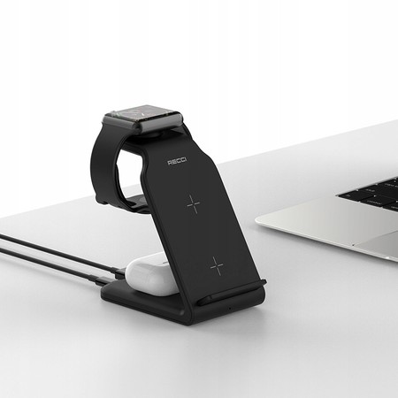 SZYBKA ŁADOWARKA BEZPRZEWODOWA 15W DO IPHONE / AIRPODS / WATCH 15W RECCI