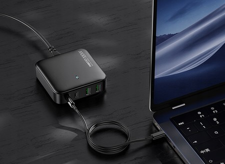 SZYBKA ŁADOWARKA SIECIOWA 100W GaN 2x USB 2x USB-C 3.0 MOCNY ZASILACZ RECCI