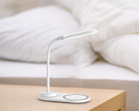 LAMPKA LED 360 Z ŁADOWARKA INDUKCYJNA 10W QI NA BIURKO SZAFKĘ RECCI
