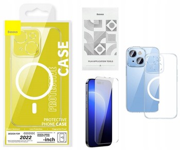 BASEUS ETUI CASE Z MAGSAFE SZKŁO DO IPHONE 14 PLUS