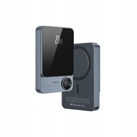 SZYBKI POWERBANK DO MAGSAFE BEZPRZEWODOWY 5000 20W PD + KABEL USB C RECCI