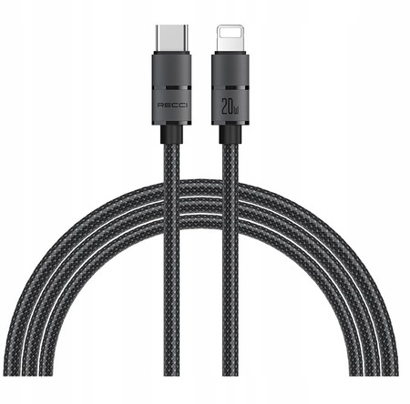 SZYBKI KABEL LIGHTNING - USB-C 2M w oplocie POWER DELIVERY 20W QC PD RECCI