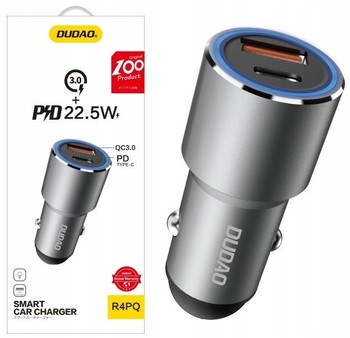 Ładowarka Samochodowa Szybka 2x USB i C - 22.5W QC