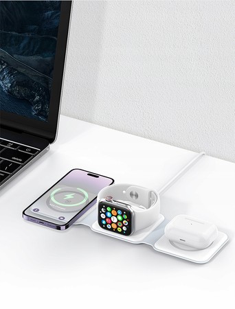 SKŁADANA ŁADOWARKA BEZPRZEWODOWA DO IPHONE / WATCH / AIRPODS 15W RECCI