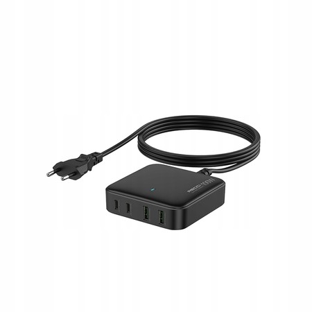 SZYBKA ŁADOWARKA SIECIOWA 100W GaN 2x USB 2x USB-C 3.0 MOCNY ZASILACZ RECCI