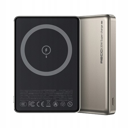SZYBKI POWERBANK DO MAGSAFE MAGNETYCZNY BEZPRZEWODOWY 10000MAH 20W ARMOR MOC