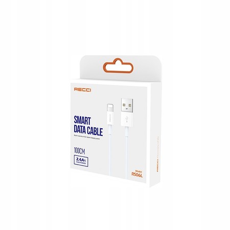 KABEL LIGHTNING DO iPhone 1m 12 11 X 8 7 MOCNY SZYBKI 2.4A RECCI