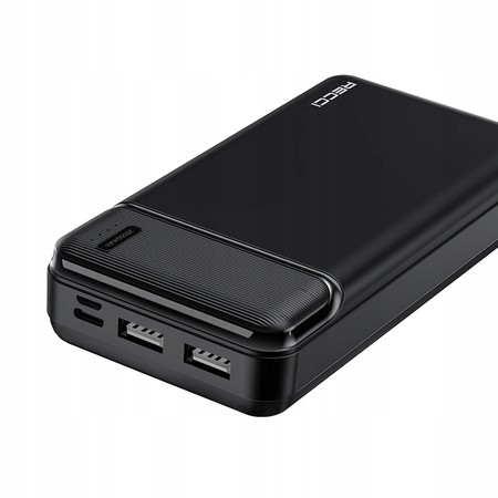 SZYBKI POWERBANK 20000MAH MOCNY SZYBKIE ŁADOWANIE 2,1A USB C + KABEL RECCI