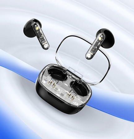 SŁUCHAWKI DOUSZNE BEZPRZEWODOWE BLUETOOTH 5.3 + KABEL POWERBANK TWS RECCI