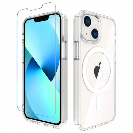 CASE ETUI DO iPHONE 14 / 13 DO MagSafe + SZKŁO HARTOWANE 9H WZMACNIANE