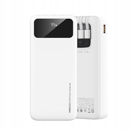 SZYBKI POWERBANK 20000MAH 22,5W 3A WBUDOWANE KABLE USB-C DO LIGHTNING MICRO