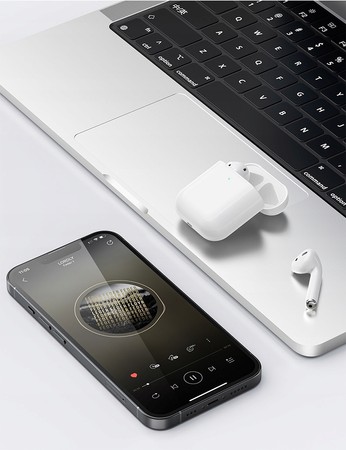 SŁUCHAWKI BEZPRZEWODOWE DOUSZNE BLUETOOTH MIKROFONEM KABEL POWERBANK RECCI