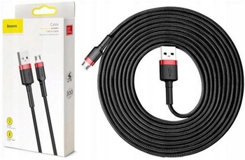 Kabel USB Micro typ B Baseus 3m Fast 2.0A Mocny