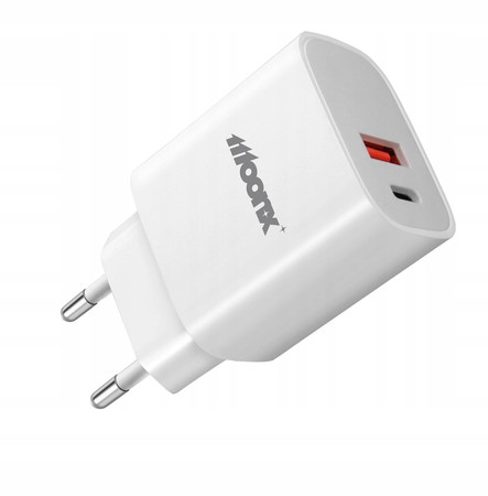SZYBKA ŁADOWARKA SIECIOWA USB i USB-C TYP C QC 3.0 PD 20W MOCNA 2 WEJŚCIA