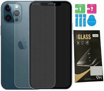 SZKŁO HARTOWANE MATOWE do iPhone 12 PRO MAX ZESTAW ANTYREFLEKSYJNE