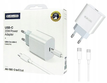 SZYBKA ŁADOWARKA SIECIOWA 20W USB C + KABEL ZESTAW