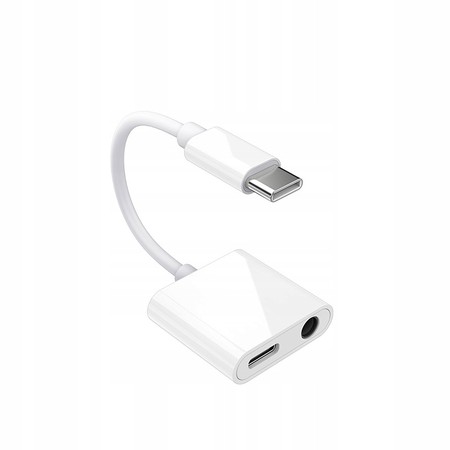 PRZEJŚCIÓWKA ADAPTER USB-C USB C + AUX 3,5 MM DO SŁUCHAWEK RECCI