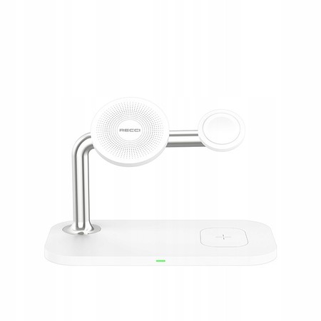 STOJAK Z ŁADOWARKA BEZPRZEWODOWA DO IPHONE / WATCH / AIRPODS 15W RECCI