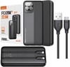 SZYBKI POWERBANK 20000MAH 22,5W 3A PD Z WBUDOWANYMI KABLAMI Z EKRANEM RECCI