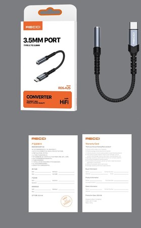 PRZEJŚCIÓWKA ADAPTER USB-C TYP C do AUX MINI JACK 3,5MM AUDIO RECCI