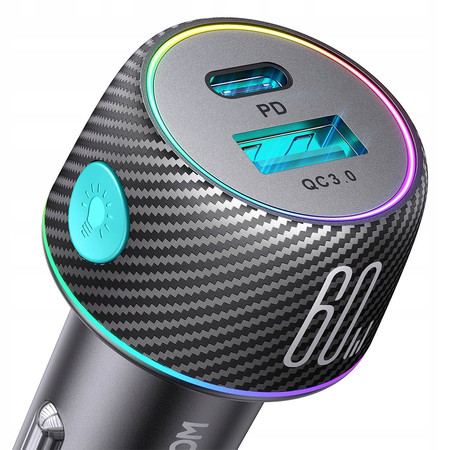 ŁADOWARKA SAMOCHODOWA SZYBKIE ŁADOWANIE 60W USB-C USB-A TYP C JOYROOM