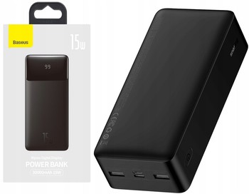 BASEUS POWER BANK 30000MAH 3X USB USB-C 15W +KABEL