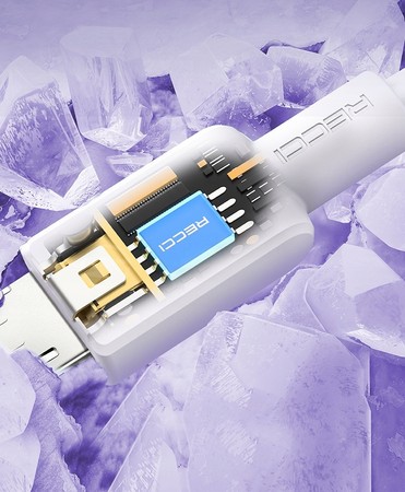 KABEL MICRO USB MOCNY SZYBKI 2.4A RECCI BIAŁY