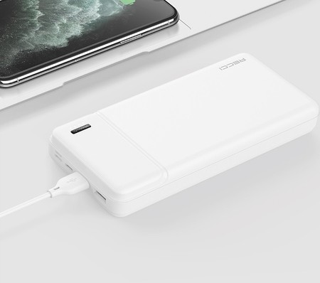 SZYBKI POWERBANK 10000MAH MOCNY SZYBKIE ŁADOWANIE 2,1A USB C + KABEL RECCI