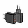 SZYBKA ŁADOWARKA SIECIOWA 18W 2x USB QC 3.0 ZASILACZ Z WYŚWIETLACZEM RECCI