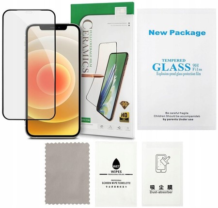 SZKŁO CERAMICZNE FOLIA 9D DO iPHONE 16e ZESTAW