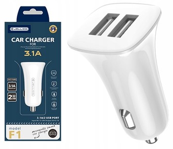 JELLICO SZYBKA ŁADOWARKA SAMOCHODOWA 2X USB 3.1A