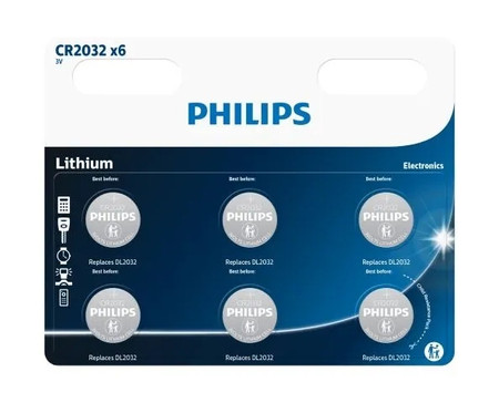 BATERIA LITOWA PHILIPS CR2032 6 szt.