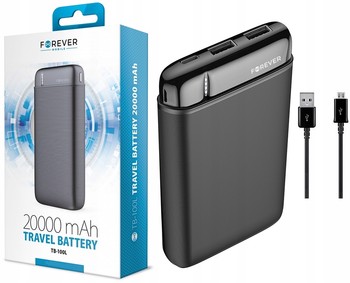 SZYBKI MOCNY PowerBank 20000mAh USB C 10W + Kabel