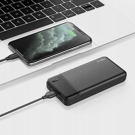 SZYBKI POWERBANK 20000MAH MOCNY SZYBKIE ŁADOWANIE 2,1A USB C + KABEL RECCI