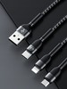 MOCNY SZYBKI KABEL 3w1 LIGHTNING TYP-C MICRO USB 6A 120cm 66W SZNUREK RECCI