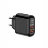 SZYBKA ŁADOWARKA SIECIOWA 18W 2x USB QC 3.0 ZASILACZ Z WYŚWIETLACZEM RECCI