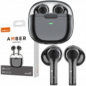 SŁUCHAWKI DOUSZNE BEZPRZEWODOWE BLUETOOTH 5.3 HI-FI HD Z DOTYKIEM TWS RECCI