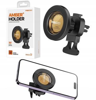 MOCNY UCHWYT MAGNETYCZNY DO SAMOCHODU NA TELEFON KRATKĘ DO KRATKI RECCI