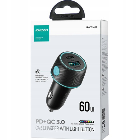 ŁADOWARKA SAMOCHODOWA SZYBKIE ŁADOWANIE 60W USB-C USB-A TYP C JOYROOM