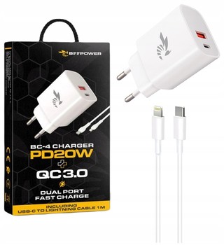 SZYBKA ŁADOWARKA USB-C 20W + KABEL 1M DO IPHONE