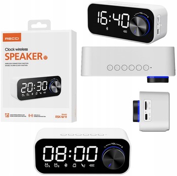 RADIO KUCHENNE BLUETOOTH PRZENOŚNE GŁOŚNIK LCD ZEGAR BUDZIK FM SD RECCI